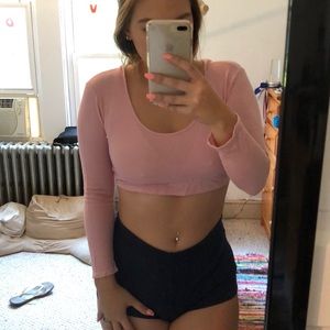 Pink crop too hoodie